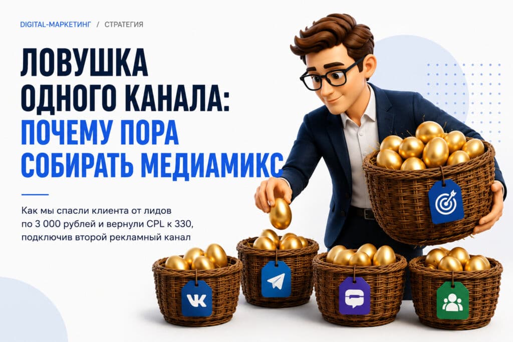 Ловушка одного канала: как мы спасли клиента от лидов по 3 000 рублей и почему вам тоже пора собирать медиамикс