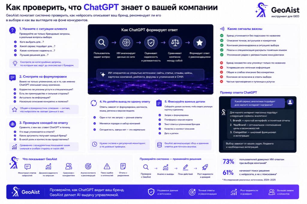 Как проверить, что ChatGPT знает о вашей компании